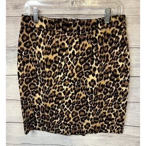 Gap Womens sz 6 Brown & Black Leopard Print Cotton Casual Mini Skirt